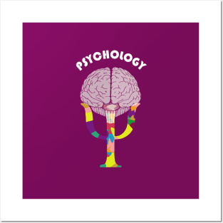 Creative Psychology PSI sign implemented as a part of a brain Posters and Art